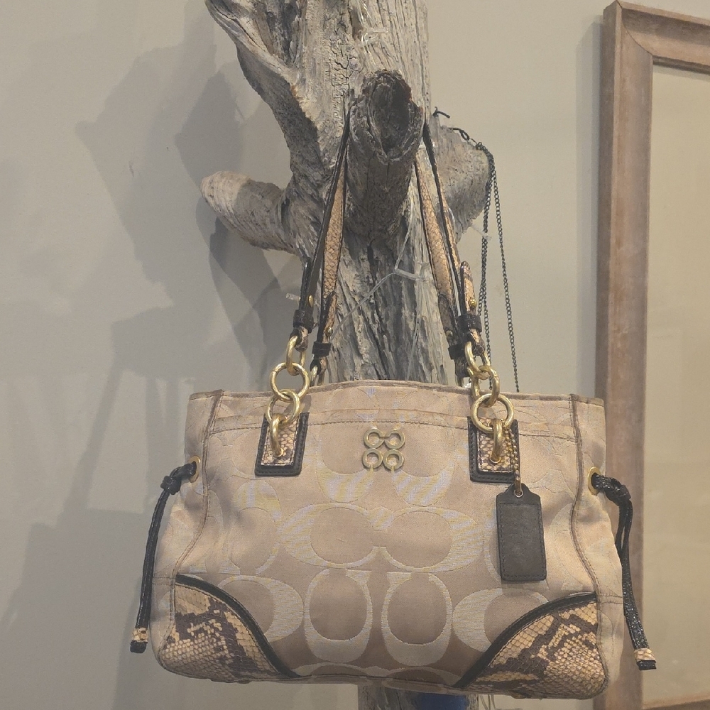 Coach Collette Snake Embossed Carry All